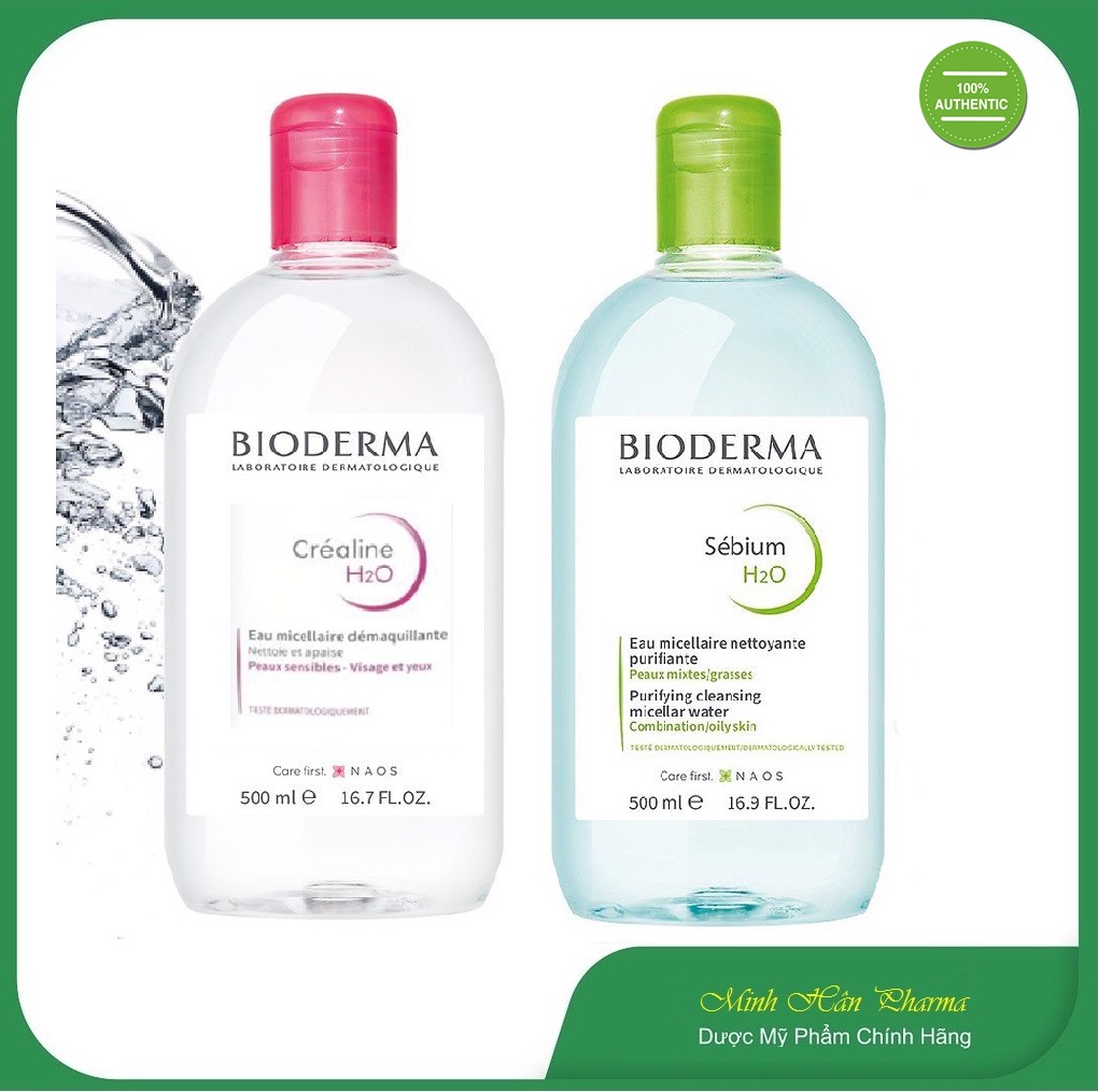 [Bản Nội Địa] Dung dịch làm sạch và tẩy trang Bioderma Sebium H2O 500ml