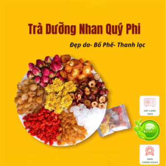 Trà dưỡng nhan Quý Phi (long nhãn,hoa cúc,kỳ tử,hoa hồng,nho xanh, táo đỏ)