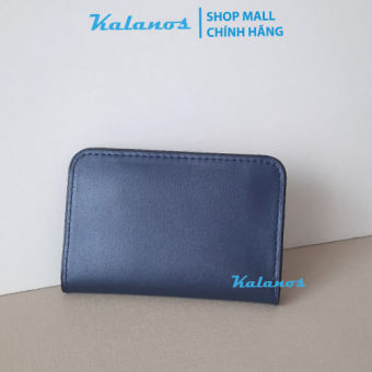 Ví nữ mini đựng thẻ card da bò cao cấp Kalanos KBN770-Xanhd màu xanh dương đẹp, ví mini cute