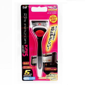 Dao cạo râu 5 lưỡi kép KAI Razor  - Nhật Bản (hồng)