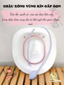 Chậu xông vùng kín gấp gọn-Thau, Chậu xông hơi vùng kín gấp gọn cho mẹ sau sinh-Bộ chậu rửa phụ khoa bộ chậu xông vùng kín sau sinh