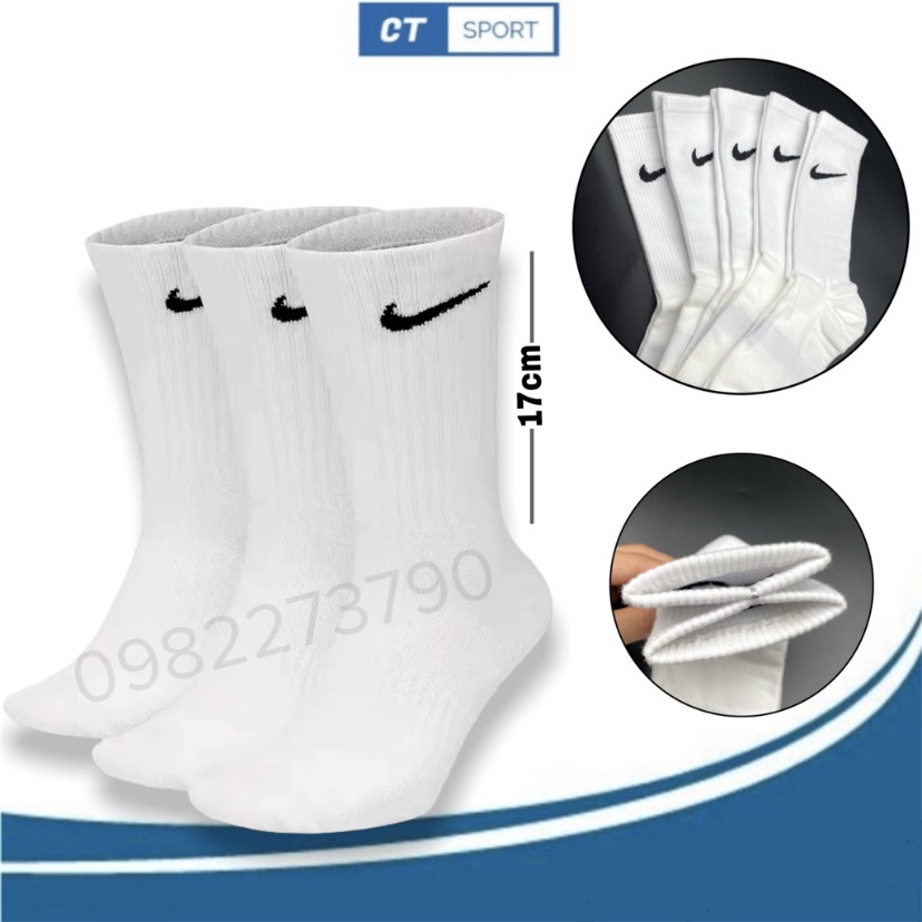 Tất NIKE cổ cao 17cm, tất thể thao, vớ cao cổ thời trang