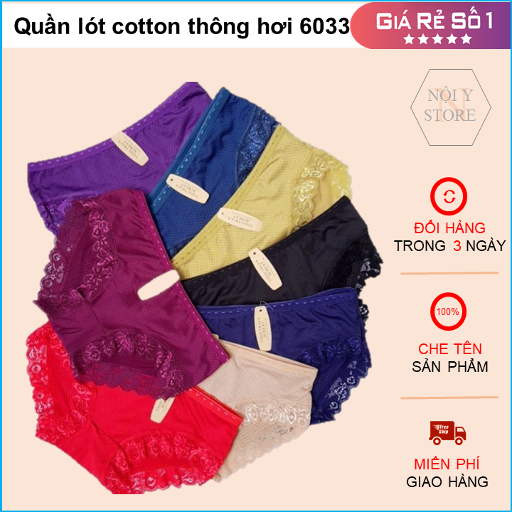 Combo 10 quần lót cotton thông hơi 6033