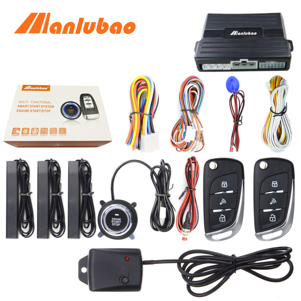 อุปกรณ์ประดับยนต์และชิ้นส่วนยานยนต์ Manlubao 6-B【Universal】รายการแบบไร้กุญแจกดปุ่มสตาร์ทชุดรีโมทสัญญาณเตือนรถเริ่มระบบรักษาความปลอดภัยสัญญาณเตือนการสั่นสะเทือนเหมาะสำหรับมิตซูบิชินิสสันฮุนไดฮอนด้าโตโยต้าออดี้ฯลฯ ราคา 2,018 บาท*ส่งฟรี