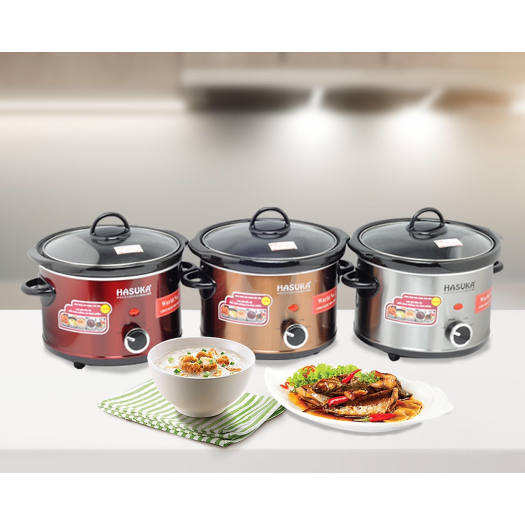 Nồi Nấu Chậm, Nồi Hầm, Kho Cá, Nấu Cháo HASUKA HSK-118 - 2,5 Lít - Hàng Chính Hãng (Màu ngẫu nhiên)