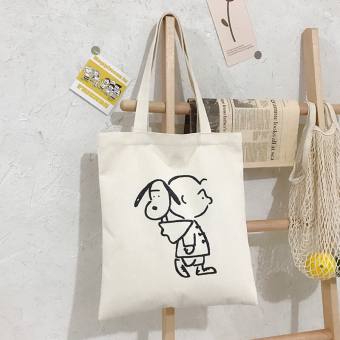 Túi Tote Vuông Vải Canvas Đeo Vai Hoạt Hình Snoopy Cute Style Ulzzang Hàn Quốc HOT TREND MTT0049