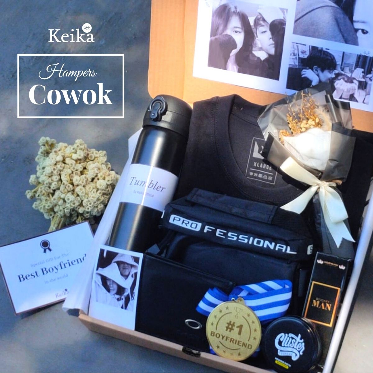 Hampers Kado Cowok | Paket hadiah box Ulang Tahun Wisuda sempro Anniversary Hitam ultah giftbox men
