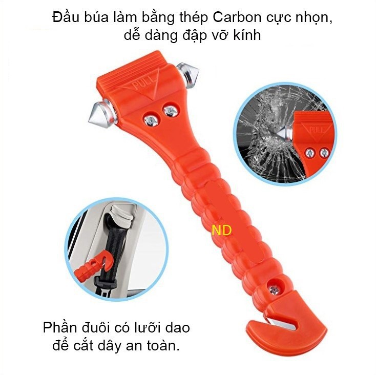 Búa phá kính cắt dây thoát hiểm ô tô_búa phá kính