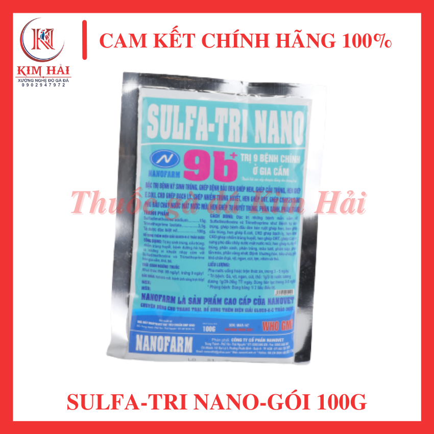 Sulfa Tri Nano-[hàng cao cấp Nanofarm 100g][dạng bột]-phòng và hỗ trợ điều t.r.ị 9 bệnh quan trọng nhất của gia cầm,sản phẩm cần thiết,thuốc nuôi gà hiệu quả.