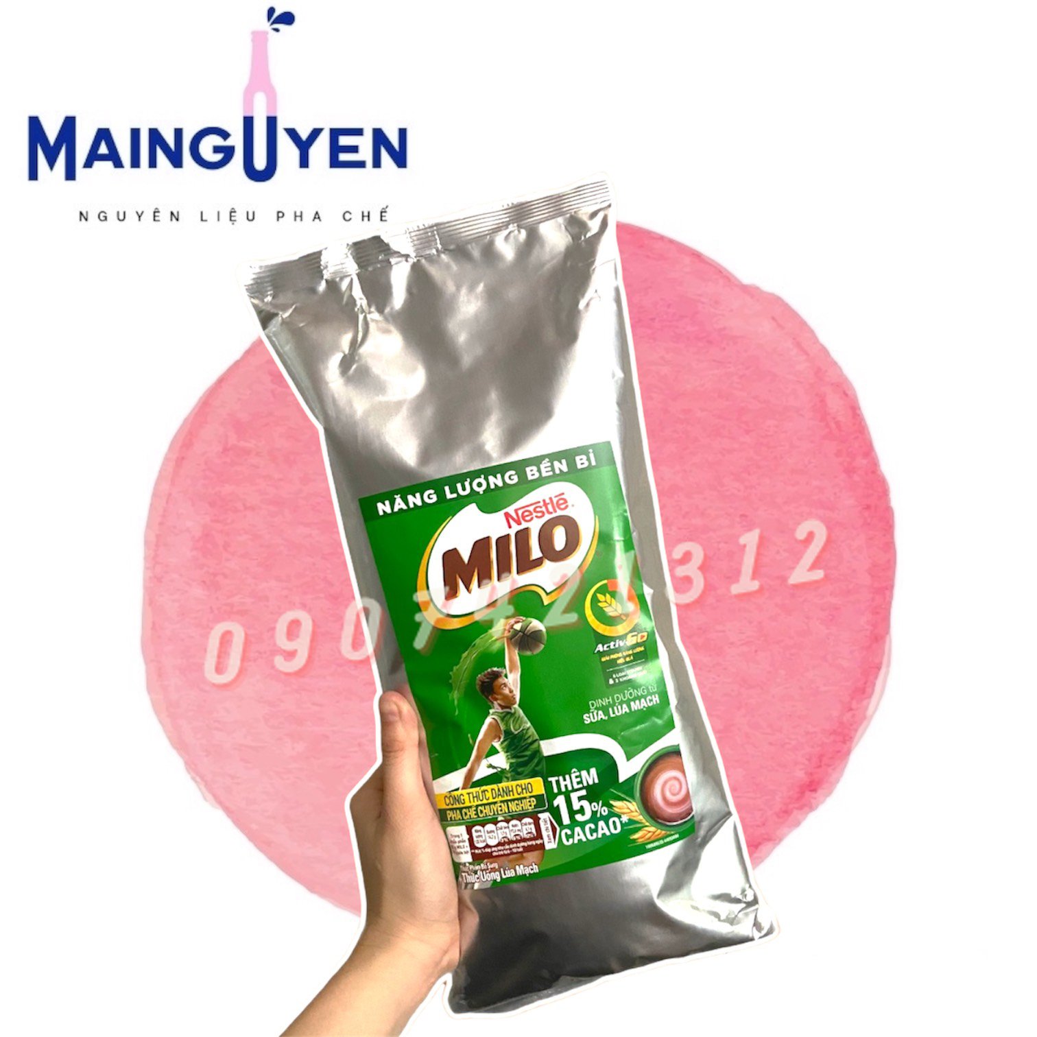 Bột cacao milo lúa mạch nguyên chất dùng cho pha chế milo dầm trà sữa gói 1kg _nguyên liệu pha chế mai nguyên