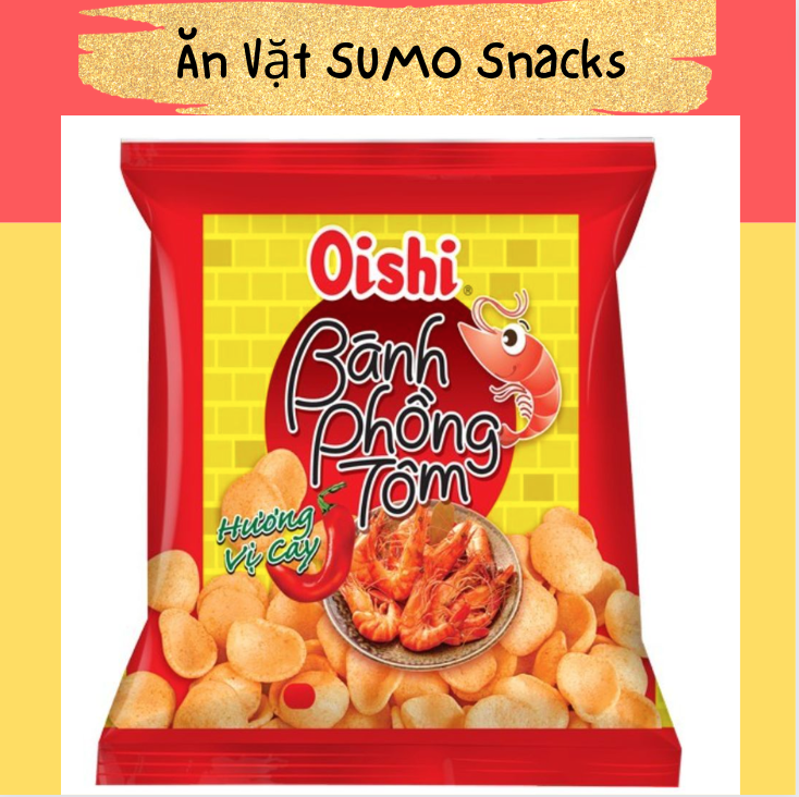 Bim Bim Snack Bánh Phồng Tôm Hương Vị Cay gói 35 40g-Ăn Vặt Sumo Snack