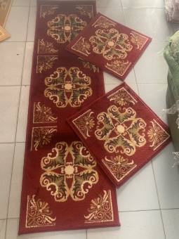 Bộ 3 tấmThảm trải ghế, Thảm trải ghế len dệt, Bộ đệm ghế cao cấp hoa văn nổi, Bộ đệm ghế ,thảm lót ghế, Bộ thảm ghế hoa văn cổ điển trang trí phòng khách