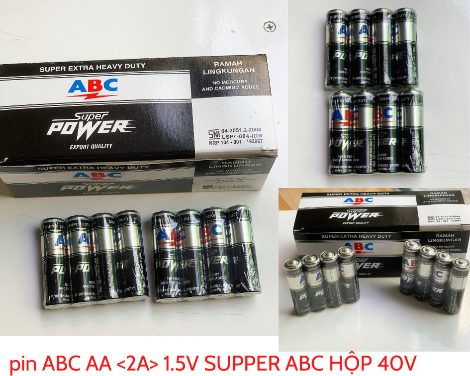 Pin aa abc super power 1.5v hộp 40 viên