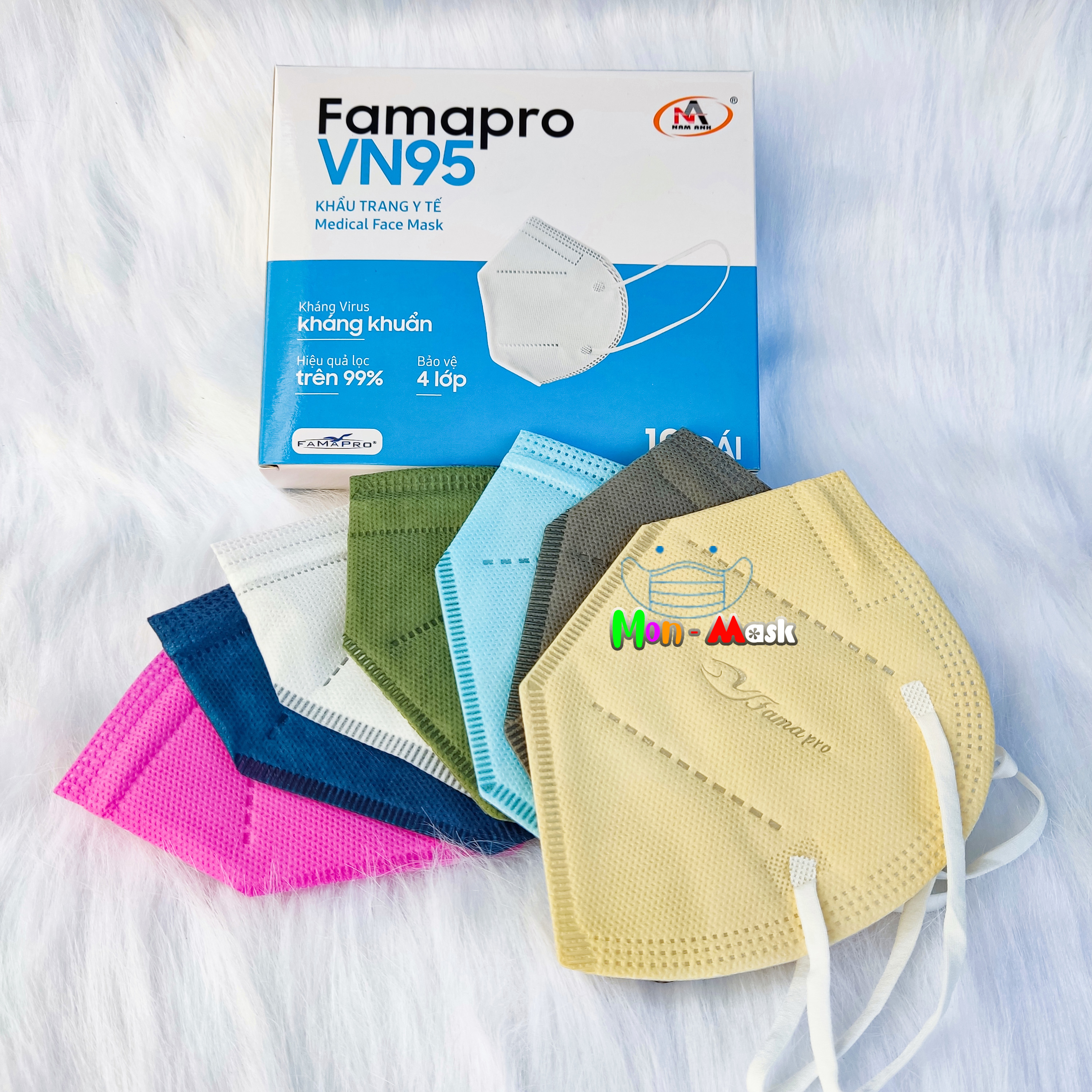 Khẩu trang, n95 Famapro, khẩu trang n95 người lớn, không van Chính hãng n95 Famapro giá rẻ 👍MON-Mask❤️