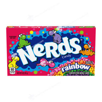 Kẹo Trái Cây Cầu Vồng Nerds Rainbow Tiny Tangy Crunchy Candy, Hộp 141g (5 Oz.)