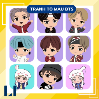 Tranh sơn dầu sô hóa khung  LIM Art - Tranh tô màu theo số BTS size 20x20