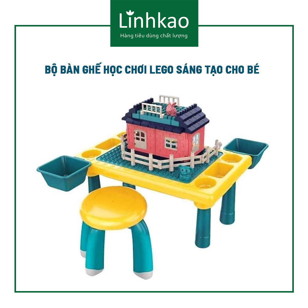 Bộ bàn ghế chơi lego sáng tạo cho bé