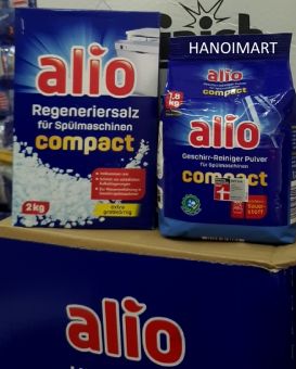 combo Bột rửa bát chén Alio 1.8kg + Muối rửa bát Alio 2kg dùng cho Máy rửa chén bát