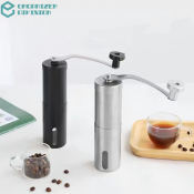 Portable French Press Coffee Maker with Manual Conical Burr Grinder