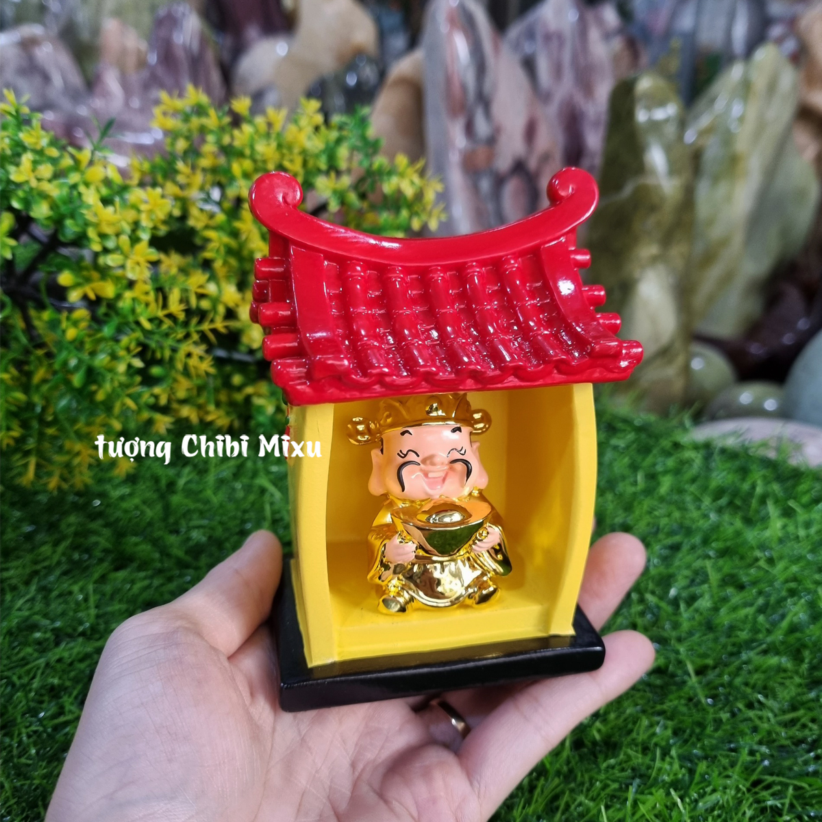 Miếu Thần Tài (miếu size lớn + tượng Thần Tài xi 5cm)