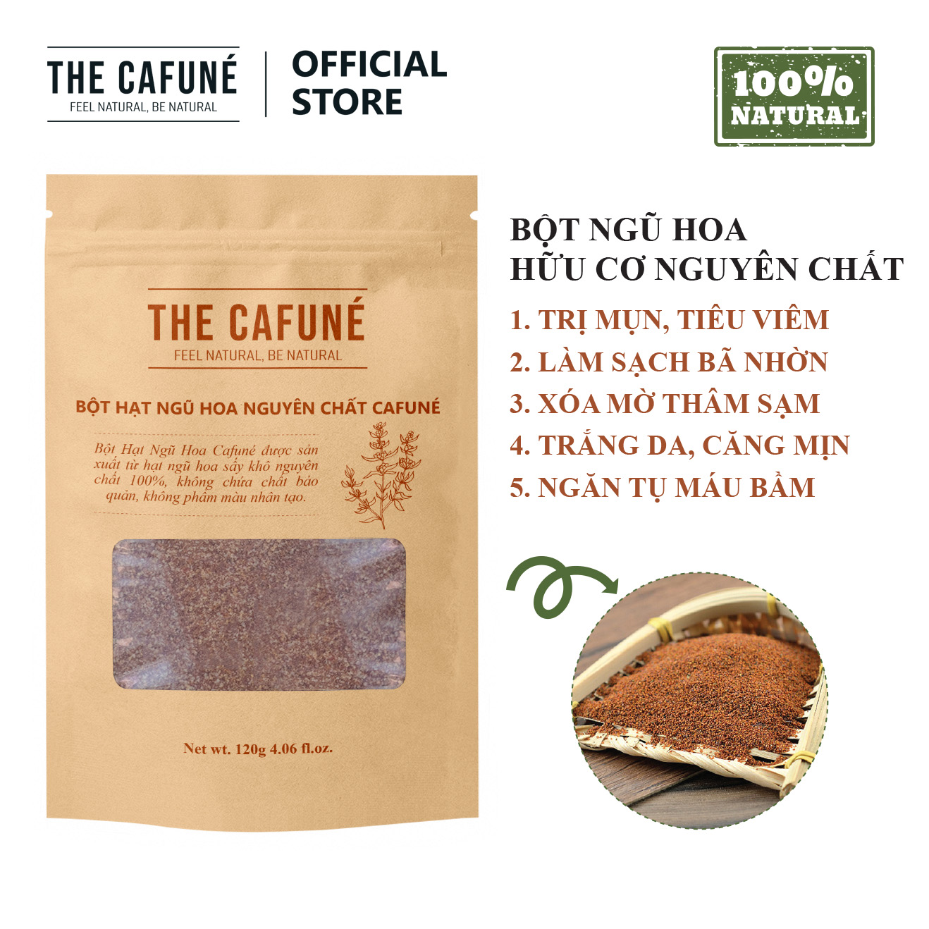 Bột ngũ hoa Cafuné - hữu cơ nguyên chất 100%