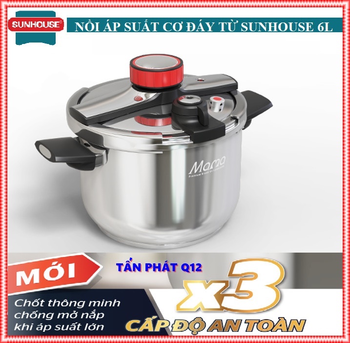 NỒI ÁP SUẤT INOX 304 ĐÁY TỪ SUNHOUSE MAMA SHG9906M HOẶC SHG9906M