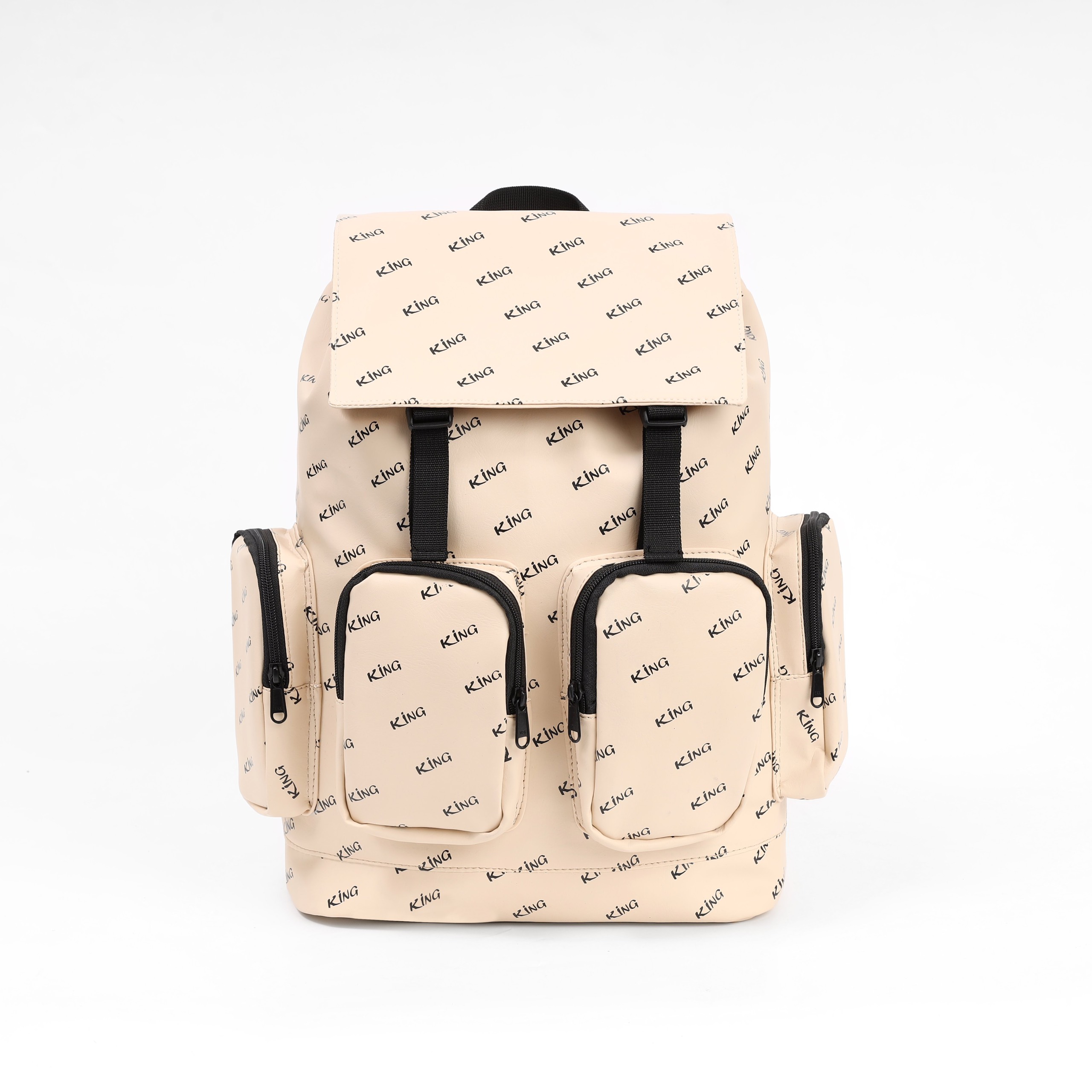 Balo Da Backpack Unisex Chống Nước Balo Backpack King Brand - Màu Kem