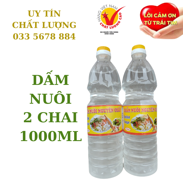 2 Chai giấm cao cấp trộn gỏi, nêm ướp món ăn 1000ml/chai