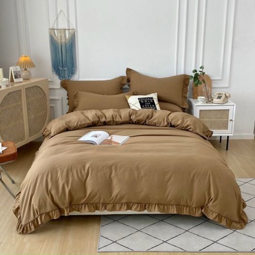 ̅❃✲  Bộ chăn ga gối cotton Tici viền bèo phong cách Hàn Quốc hàng loại 1 ( Không kèm ruột )