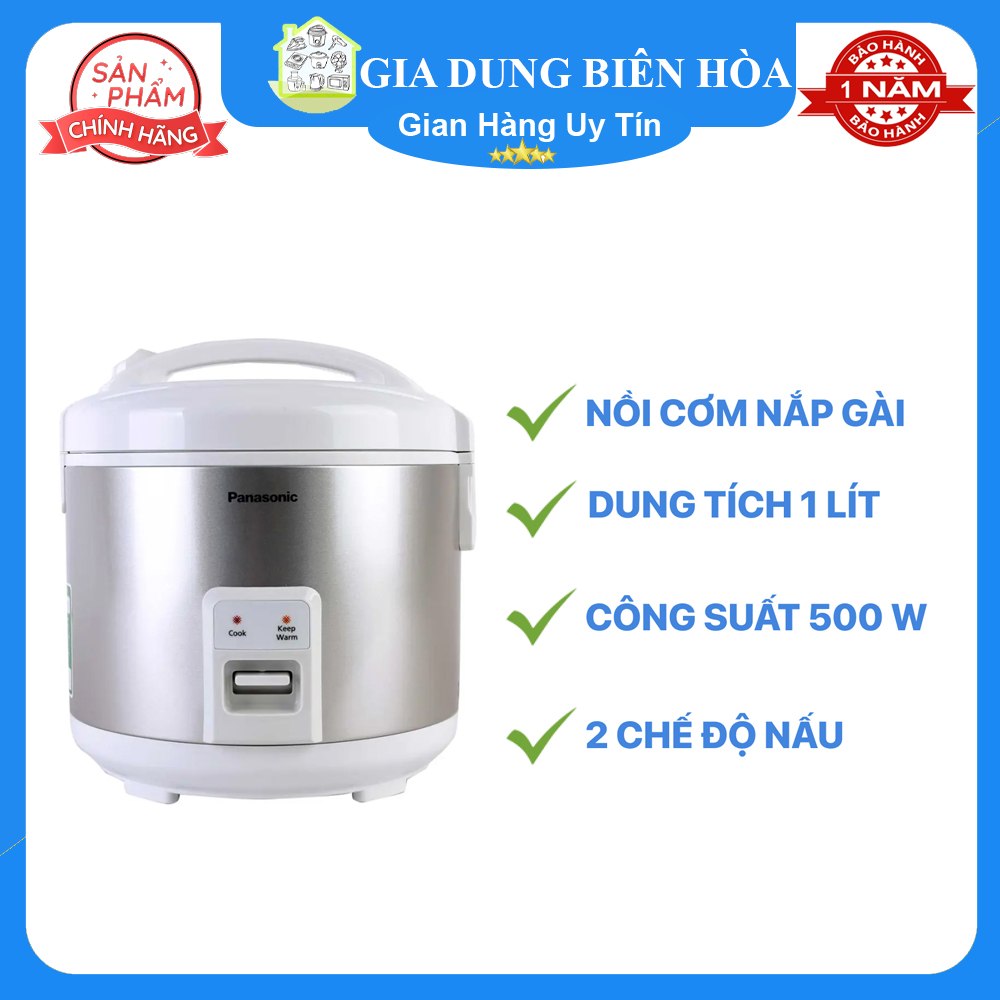 Nồi cơm điện Panasonic 1lít SR-MVN107LRA-trưng bày-Số người ăn 2-4 người-Công suất:500W-Lòng nồi Hợp kim nhôm phủ chống dính