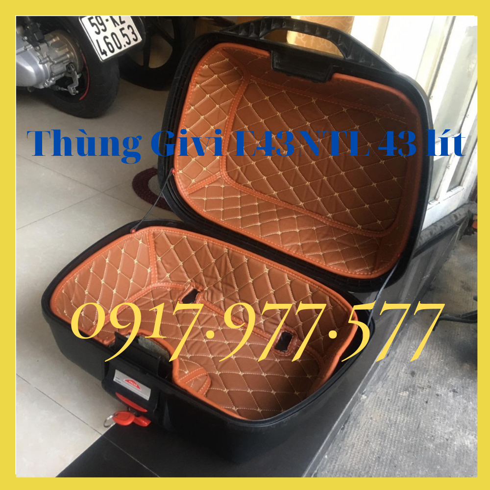 Lót cốp da cao cấp dùng cho thùng chưa đồ givi e43ntl 43 lít, cách nhiệt, chống sốc dùng cho thùng chưa đồ givi e43ntl 43 lít