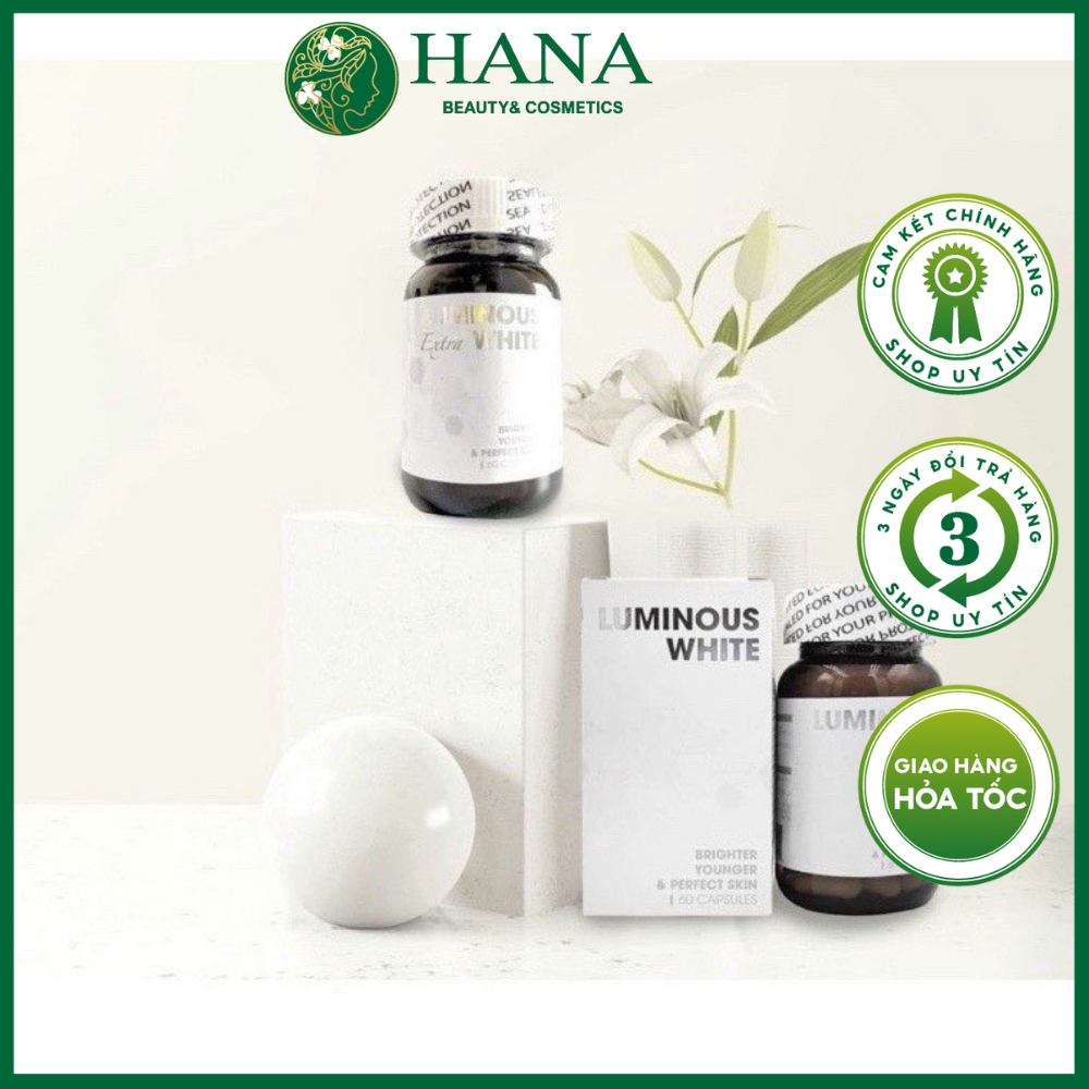 Viên uống trắng da giảm nám Luminous Extra white hộp 60 viên,Viên uống chống nắng