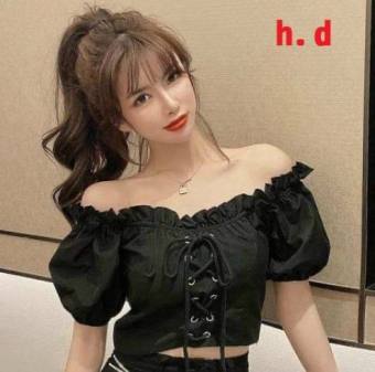 Áo Trễ Vai Đan Dây Phong Cách Ulzzang Hàn Quốc H4