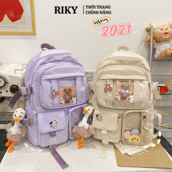Balo nam nữ đi học thời trang RIKY cặp đi học nam nữ đẹp cao cấp phong cách unisex ulzzang