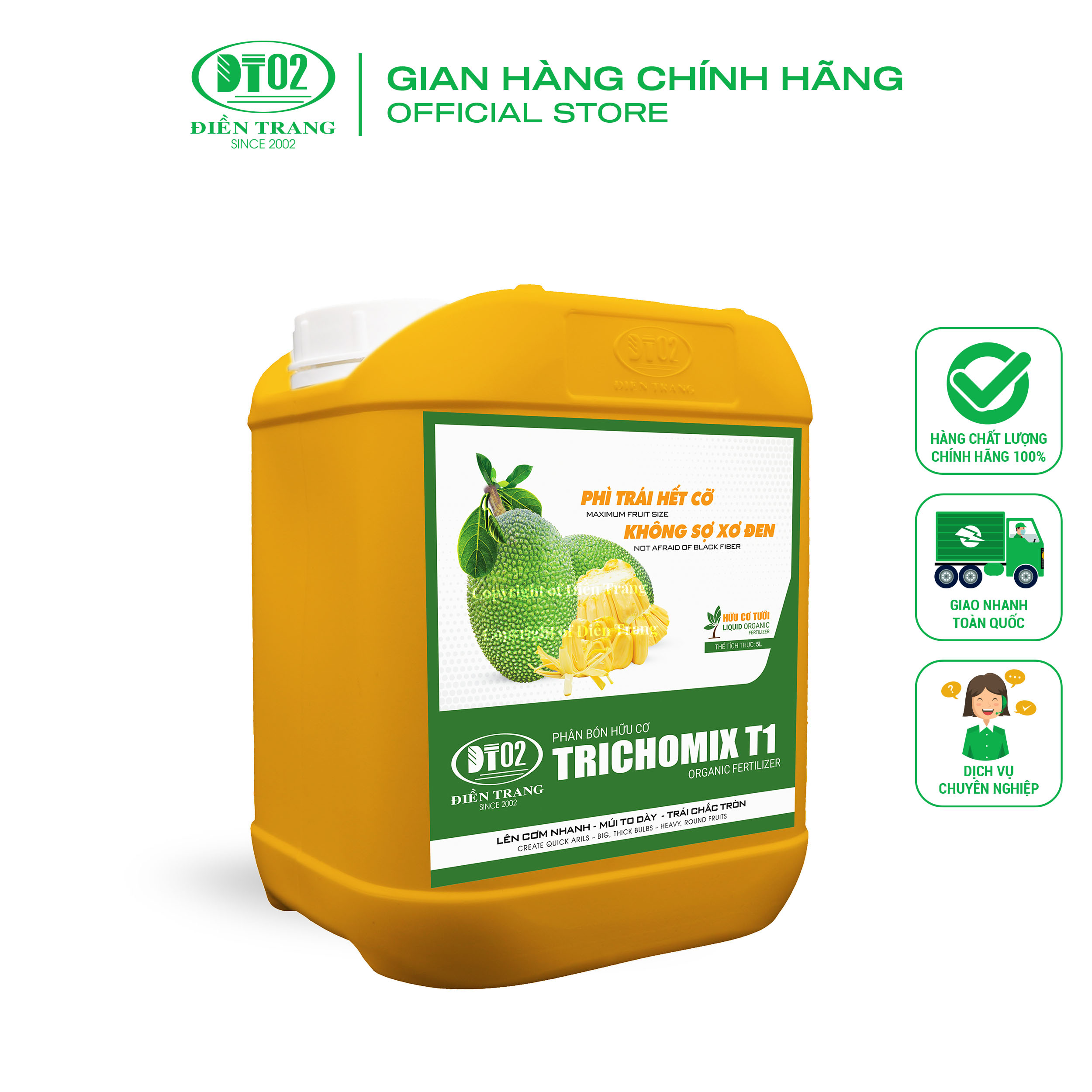 L Trichomix T1 Mít vàng 5L - Phì trái hết cỡ, không sợ đen xơ