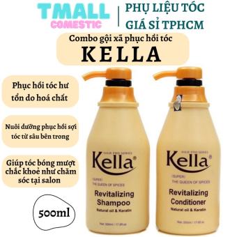Dầu gội + Dầu xả Kella phục hồi tóc hư tổn 500ml