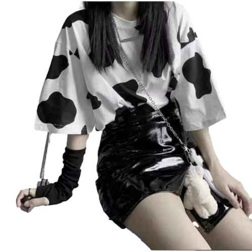 Áo thun ngựa vằn, bò sữa, vải thun TICI, form rộng HOT#25