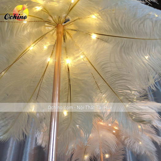 Đèn Lông Vũ, Đèn Lông Bàn, Đèn ngủ Lông đà Điểu, Đèn Ngủ Để bàn, Đèn lông để bàn cao Cấp (Có Điều Khiển Từ Xa)