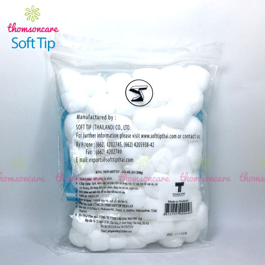 Bông gòn đút tai cho mẹ sau sinh Softtip - Bông viên tròn Soft tip, dùng trong y tế, nút nhét lỗ tai, trang điểm, giảm ù tai