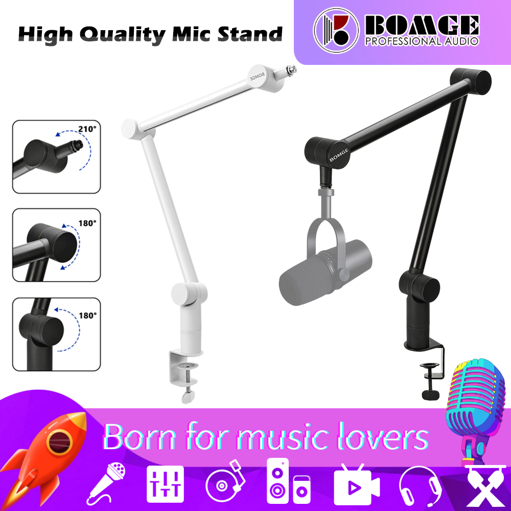 BOMGE Boom Arm Mic Stand - Adjustable Heavy Duty Suspension Boom Scissor Arm Stand with Cable Management Channels, Desk Clamp for Podcasts, Streaming, Gaming, Home Office, Recording ราคา 1,510 บาท*ส่งฟรี