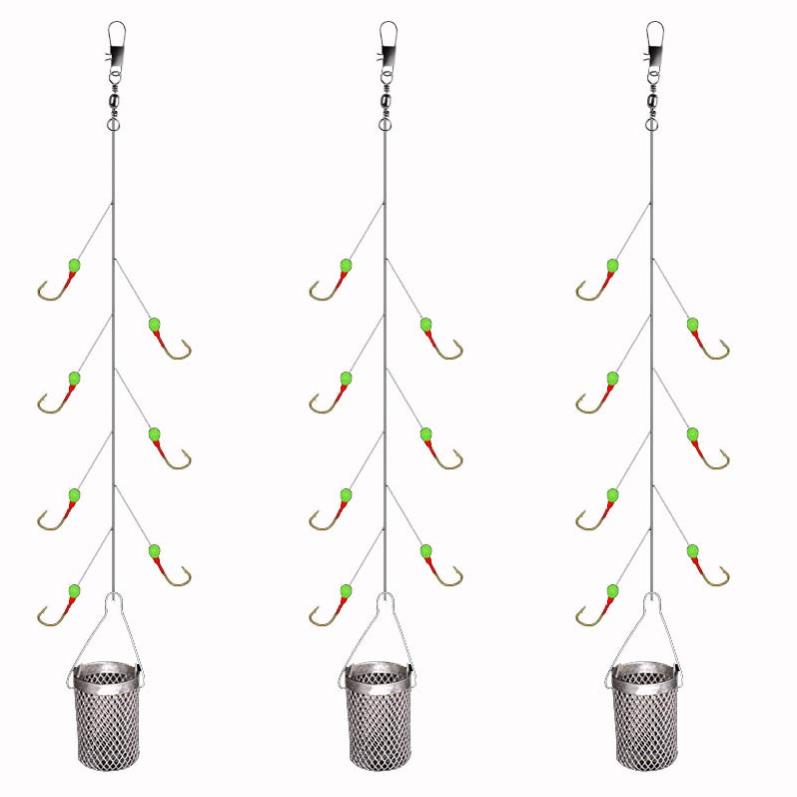 Bộ Thẻo 7 lưỡi câu cá mương hồ siêu nhạy có rọ sắt LC-12. Sản phẩm chính xác là: 7 lưỡi số nhỏ