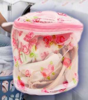 Túi lưới giặt đồ quần áo loại tốt - Hồng Trâm DC (ống trụ 22x33cm)
