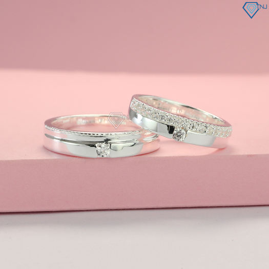Nhẫn đôi bạc nguyên chất khắc tên ND0338 - Trang Sức TNJ