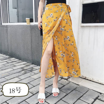 Váy Ngày Lễ Phụ Nữ Váy Đi Biển Một Mảnh Váy Quấn Chiffon Hoa Chân Váy Dài Phụ Nữ
