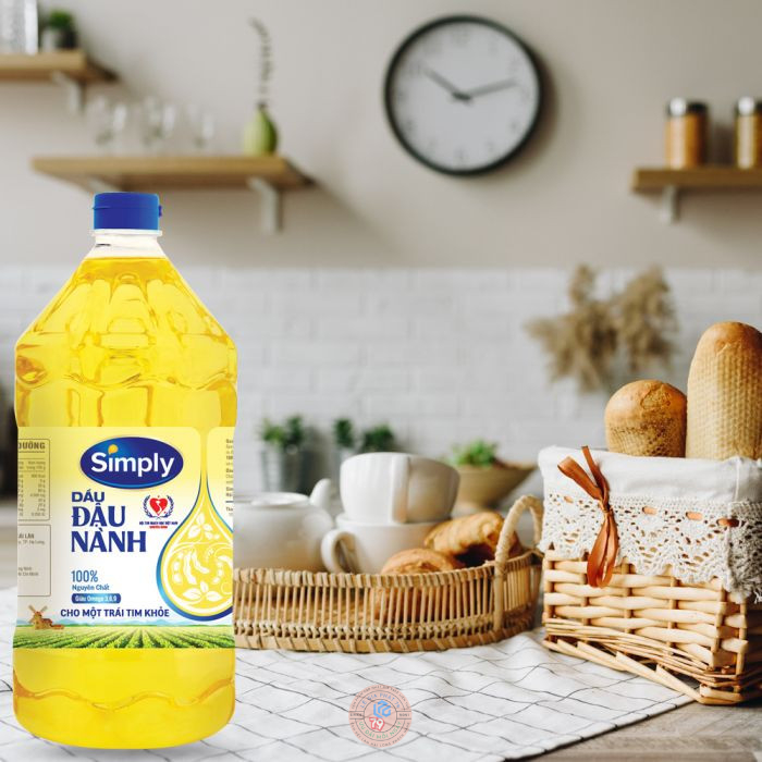 Dầu đậu nành simply 2l - giàu omega 3,6,9 - không cholesterol