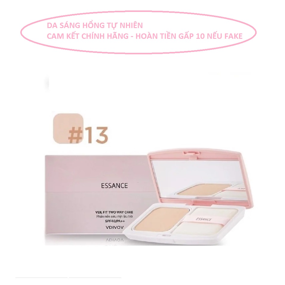 Phấn nền essance dưỡng sáng siêu mịn #13 sắc da sáng 7g white fit two way cake spf40/pa++
