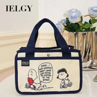 IELGY tote bag female cute cartoon snoopy bento canvas large capacity multifunctional storage bag