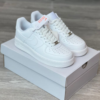 Giày Thể Thao Sneaker AF1 Trắng Đế Air, Giày_Nike Air Force 1 Full Trắng Nam Nữ Full Phụ Kiện