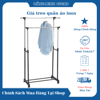 Sào phơi inox chắc chắn treo quần áo cây phơi đồ inox Sào Phơi Đồ Giá Treo Quần Áo Bằng Inox. Giàn Phơi Đồ Quần Áo Sào phơi inox chắc chắn 2 tầng có bánh xe di chuyển. bảo hành 12 tháng
