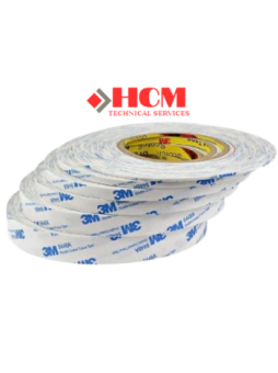 3M 9448A dạng cuộn Băng Keo Hai Mặt mỏng màu trắng sữa dính hầu hết các loại nhựa kim loại chuyên dán decal hộp giấy